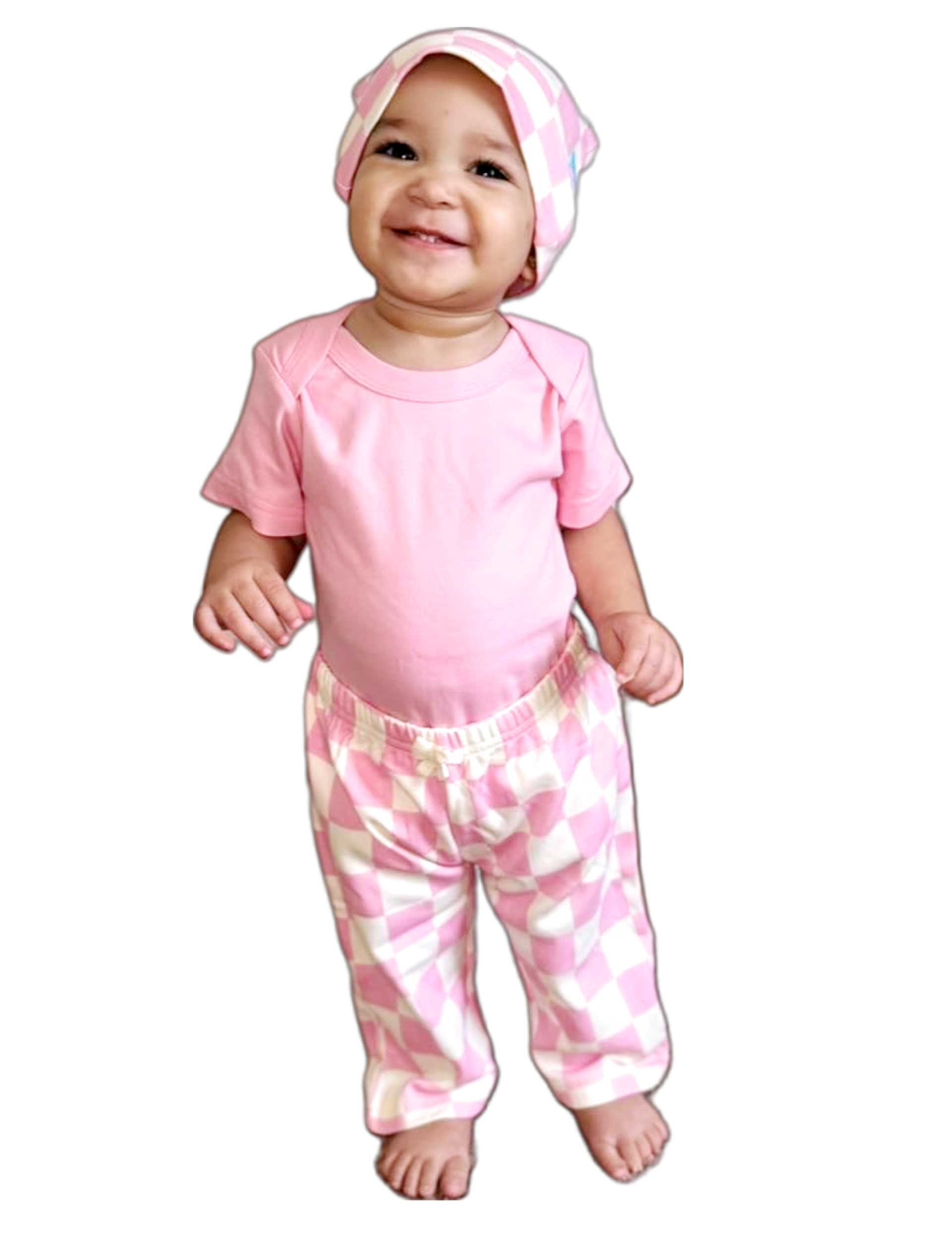 3-piece Pink Checks Set