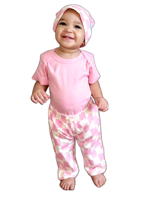 3-piece Pink Checks Set
