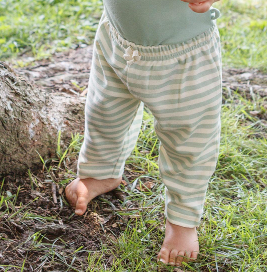 Sage Stripes Baby Lounge Pants