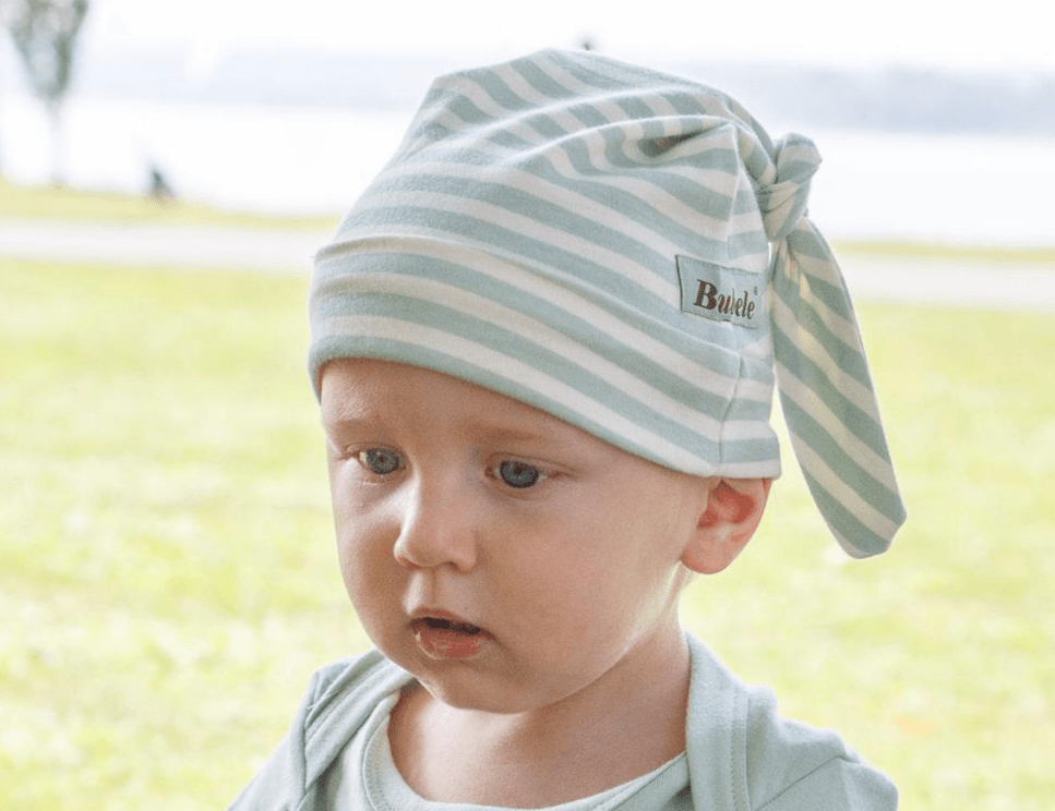Sage Stripes Double Knotted Hat image 1
