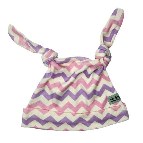 Pink & Lavender Chevron Double Knotted Hat image 0