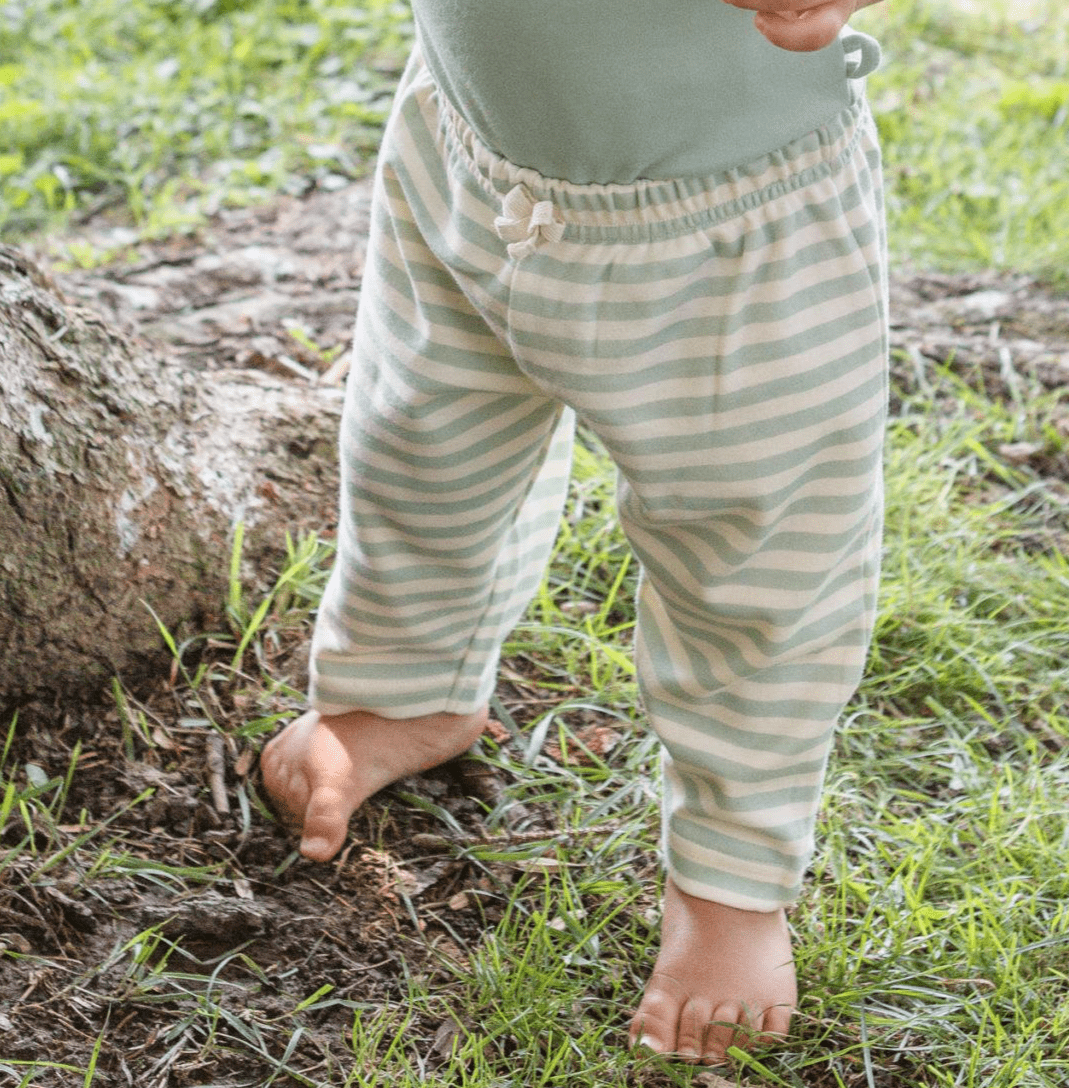 Sage Stripes Baby Lounge Pants image 4