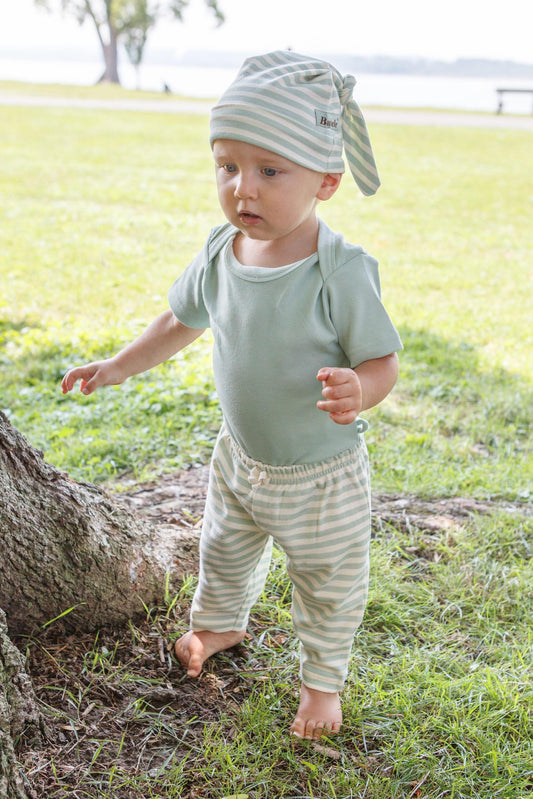 Sage Stripes Baby Lounge Pants