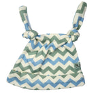 Blue & Sage Chevron Double Knotted Hat