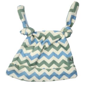 Blue & Sage Chevron Double Knotted Hat
